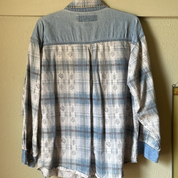 Vintage Public Clothing Company patchwork long sleeve cotton button down - Picture 6 of 7
